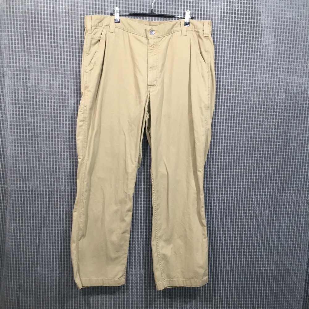 Carhartt Mens Relaxed Fit Canvas Work Pants Tan Khaki‎ 38x30 Utility Pocket